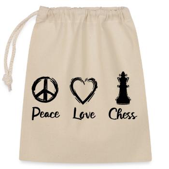 Schach Motivation - Verschließbarer Geschenkbeutel aus Baumwolle (25x30cm) - Natur - Vorne