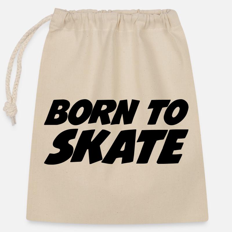 Born to Skate - Verschließbarer Geschenkbeutel aus Baumwolle (25x30cm) - Natur