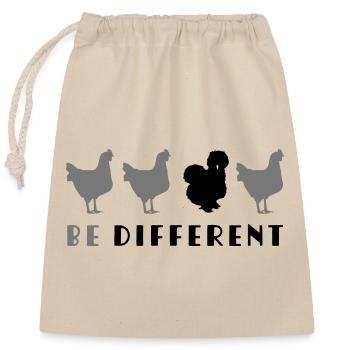 Be Different - Closable cotton gift bag (25x30cm) - nature - Front