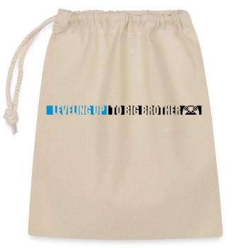 Leveling up big brother - Closable cotton gift bag (25x30cm) - nature - Front