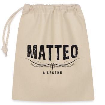 MATTEO A LEGEND verziert - Verschließbarer Geschenkbeutel aus Baumwolle (25x30cm) - Natur - Vorne