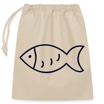 Fischer Fischerei Fisch Fish Fischgräte angeln - Verschließbarer Geschenkbeutel aus Baumwolle (25x30cm) - Natur - Vorne