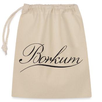 Borkum Schriftzug - Verschließbarer Geschenkbeutel aus Baumwolle (25x30cm) - Natur - Vorne