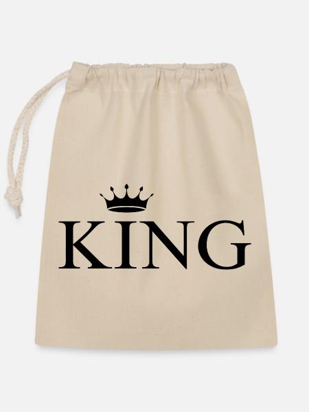 KING - Verschließbarer Geschenkbeutel aus Baumwolle (25x30cm) - Natur
