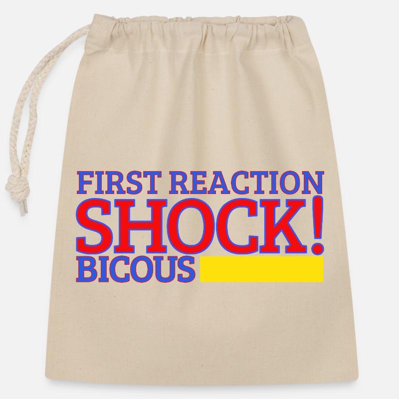 first reaction shock - Closable cotton gift bag (25x30cm) - nature