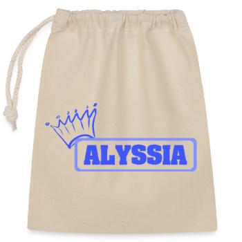 Geschenk für Alyssia - Verschließbarer Geschenkbeutel aus Baumwolle (25x30cm) - Natur - Vorne