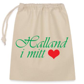 Halland in my heart - Closable cotton gift bag (25x30cm) - nature - Front