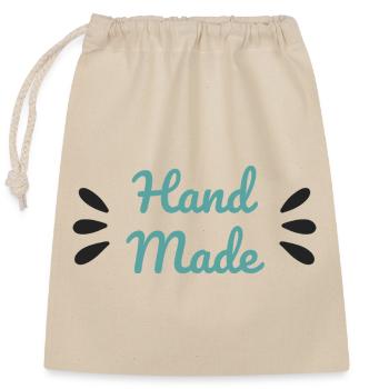 Chemise artisanale minimaliste style écriture fait main - Sac cadeau en coton avec cordon (25 x 30 cm) - nature - Devant