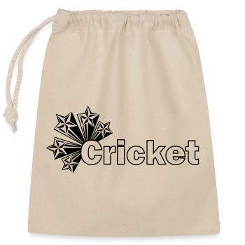 Texte de cricket avec des étoiles - Sac cadeau en coton avec cordon (25 x 30 cm) - nature - Devant