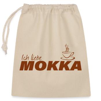 J’ADORE LE MOKA - Sac cadeau en coton avec cordon (25 x 30 cm) - nature - Devant