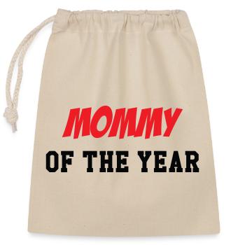 Mom of the Year - Mother's Day - Closable cotton gift bag (25x30cm) - nature - Front