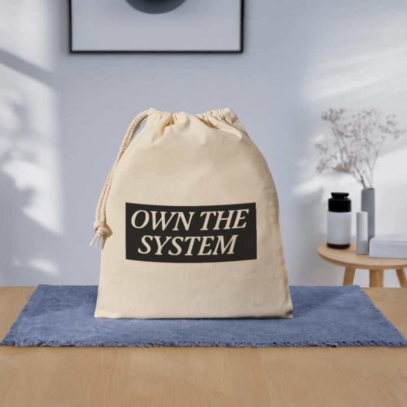 Posséder le système - Das eigene System Sac cadeau en coton avec cordon (25 x 30 cm)