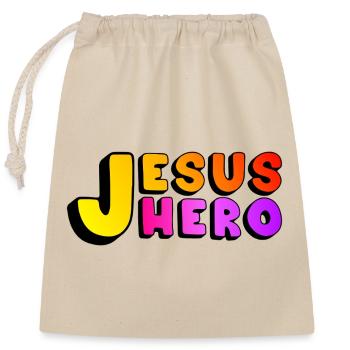 Jesus Hero - Closable cotton gift bag (25x30cm) - nature - Front