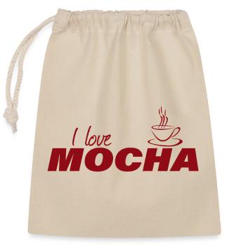 J’ADORE LE MOKA - Sac cadeau en coton avec cordon (25 x 30 cm) - nature - Devant