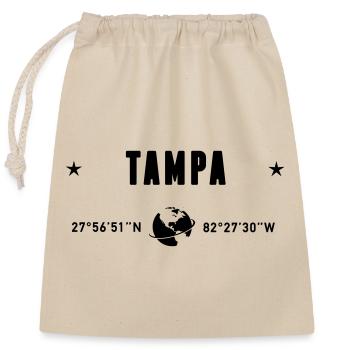Tampa Florida Coordinates Planet Earth - Closable cotton gift bag (25x30cm) - nature - Front