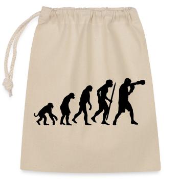 Evolution of Boxing - Closable cotton gift bag (25x30cm) - nature - Front