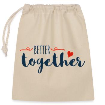 Better Together Drehbuch-Herz - Verschließbarer Geschenkbeutel aus Baumwolle (25x30cm) - Natur - Vorne
