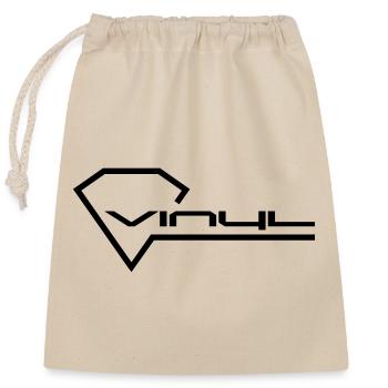 Vinyle - Sac cadeau en coton avec cordon (25 x 30 cm) - nature - Devant