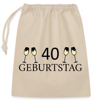 40e anniversaire 40 ans - Sac cadeau en coton avec cordon (25 x 30 cm) - nature - Devant