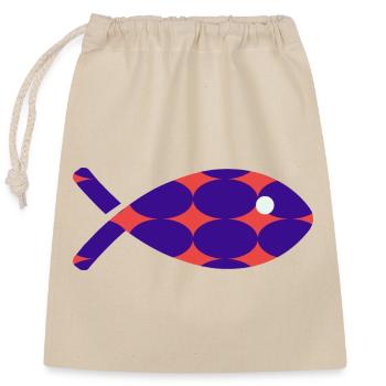 FISH - Closable cotton gift bag (25x30cm) - nature - Front