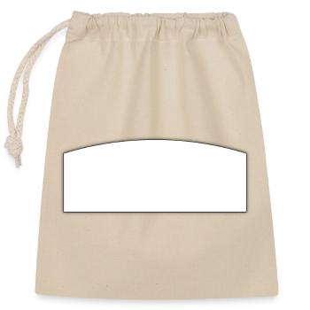 Champ d’écriture blanc | champ de texte - Sac cadeau en coton avec cordon (25 x 30 cm) - nature - Devant