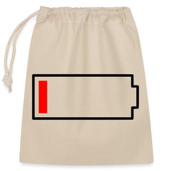 Icône de batterie vide | Drôle de déclaration pour fatigué - Sac cadeau en coton avec cordon (25 x 30 cm) - nature - Devant