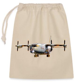 Silhouette d’avion de transport vintage - Sac cadeau en coton avec cordon (25 x 30 cm) - nature - Devant