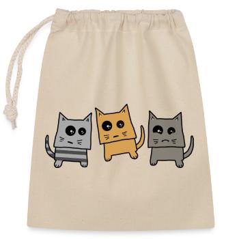 Promenade du chat - Sac cadeau en coton avec cordon (25 x 30 cm) - nature - Devant