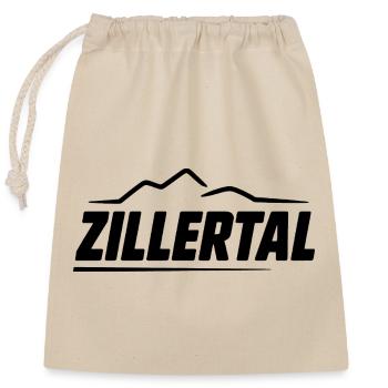 Zillertal - Souvenir Design - Verschließbarer Geschenkbeutel aus Baumwolle (25x30cm) - Natur - Vorne