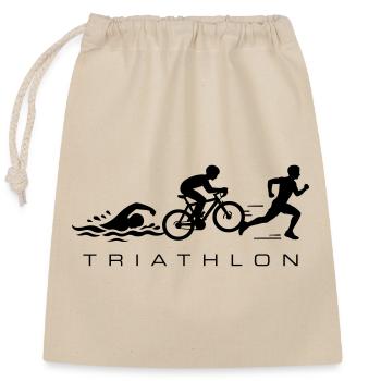 Triathlon Sport Triathlete - Sac cadeau en coton avec cordon (25 x 30 cm) - nature - Devant