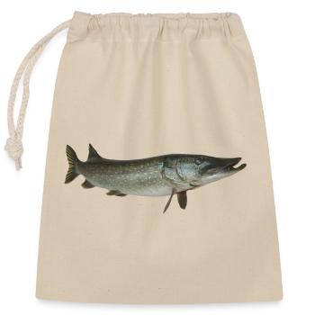 Pike - Closable cotton gift bag (25x30cm) - nature - Front