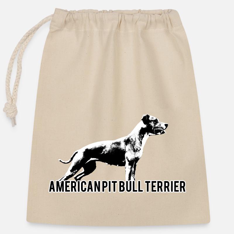 American Pitbull Terrier - Verschließbarer Geschenkbeutel aus Baumwolle (25x30cm) - Natur