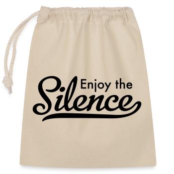 Enjoy the Silence - Closable cotton gift bag (25x30cm) - nature - Front