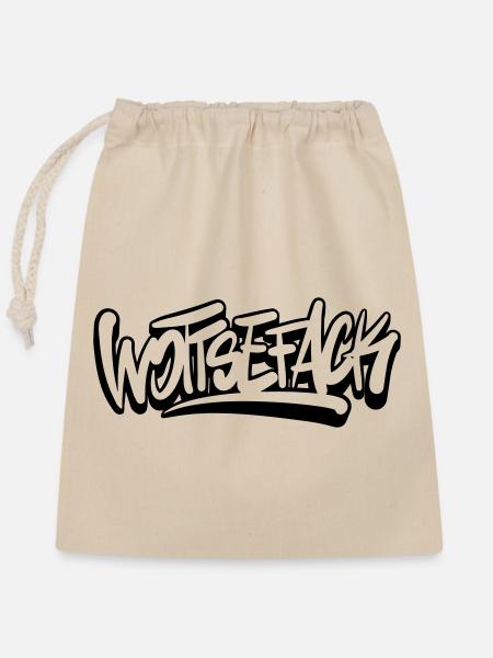 Wottsefack Wortwitz denglisch - Verschließbarer Geschenkbeutel aus Baumwolle (25x30cm) - Natur