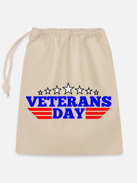 Logo Veterans Day - Verschließbarer Geschenkbeutel aus Baumwolle (25x30cm) - Natur