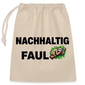 Impression de paresseux confortable sur fond de nature - Sac cadeau en coton avec cordon (25 x 30 cm) - nature - Devant