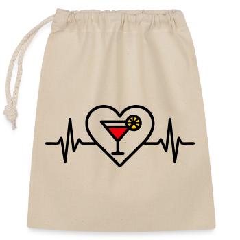 Cocktail Heart Aperitif Drink - Closable cotton gift bag (25x30cm) - nature - Front