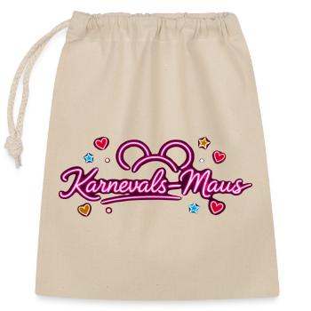 KarnevalsMaus Fastnacht Fasching Outfit Niedlich - Verschließbarer Geschenkbeutel aus Baumwolle (25x30cm) - Natur - Vorne