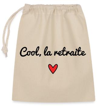 RETIREMENT. RETIRED. HEART. HAPPY RETIREMENT - Closable cotton gift bag (25x30cm) - nature - Front