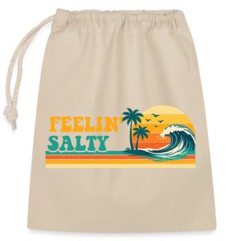 Feelin' Salty Retro Spring Break Cruise Vacation - Closable cotton gift bag (25x30cm) - nature - Front