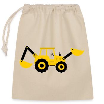 Excavator - Closable cotton gift bag (25x30cm) - nature - Front