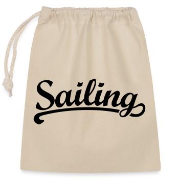 Sailing - Segel Segler Segeln - Verschließbarer Geschenkbeutel aus Baumwolle (25x30cm) - Natur - Vorne