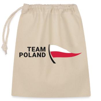 Team Poland - Verschließbarer Geschenkbeutel aus Baumwolle (25x30cm) - Natur - Vorne