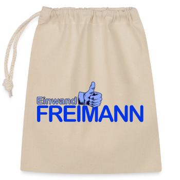 Daumenhoch Freimann Logo - Verschließbarer Geschenkbeutel aus Baumwolle (25x30cm) - Natur - Vorne