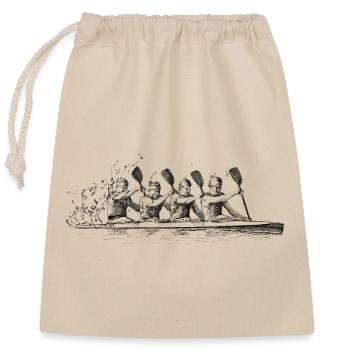 Course de canoë - Sac cadeau en coton avec cordon (25 x 30 cm) - nature - Devant