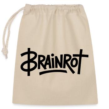 Brainrot - Funny Gen Alpha Memes - Closable cotton gift bag (25x30cm) - nature - Front