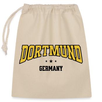 Conception de la police courbe Dortmund - Sac cadeau en coton avec cordon (25 x 30 cm) - nature - Devant
