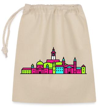 Graz City Skyline Clock Tower Modern Line Art - Closable cotton gift bag (25x30cm) - nature - Front