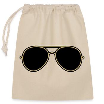 Iconic Gold & Black Aviator Goggles - Closable cotton gift bag (25x30cm) - nature - Front