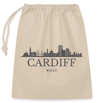 Cardiff Wales, Cardiff Skyline, Cymru - Verschließbarer Geschenkbeutel aus Baumwolle (25x30cm) - Natur - Vorne